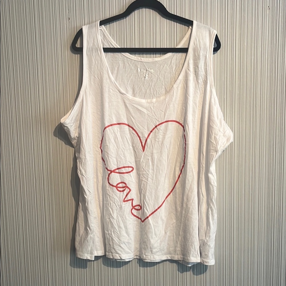 Plus size white graphic tank